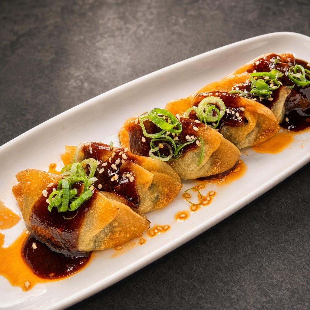 G. Miso Glazed Gyoza.